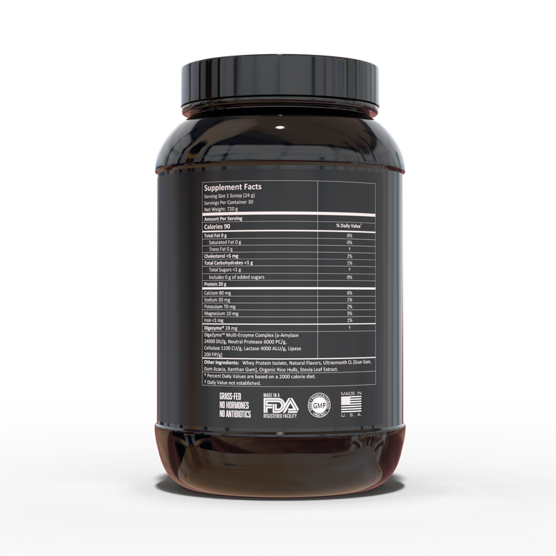 Grass-Fed Whey Protein (Vanilla or Chocolate)